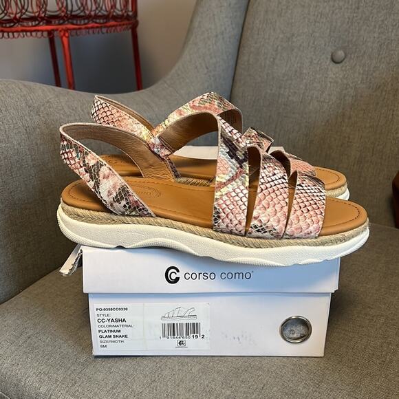 Corso Como Yasha platinum glam snake sandal size 8 - Picture 4 of 6
